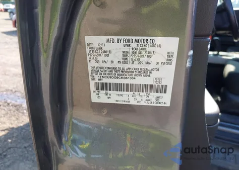 2012 Ford Escape Xlt from USA, damaged, VIN 1FMCU9DG9CKB61304